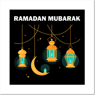 Ramadan Mubarak Ramadan Kareem Yellow Lantern Fanous Crescent Gift Posters and Art